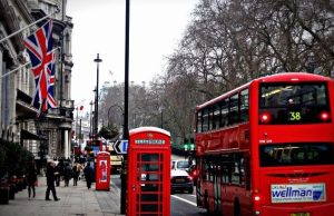 48 Hours in London: Classic First-Timer Itinerary (Tight, Walkable Plan) Classic London street with red double-decker bus, phone box and Union Jack flags