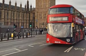 Best Free Things to Do in London Red double-decker bus passing the Houses of Parliament in London