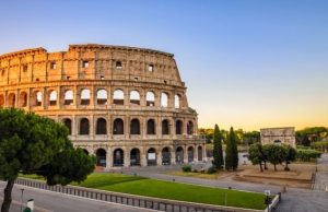 4 Days in Rome: Balanced Art, Ruins & Food Itinerary Colosseum at sunrise with the Arch of Constantine and empty paths