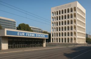 Rome Metro Guide: EUR Fermi Station & The “Square Colosseum” District EUR Fermi metro station area in Rome near the Square Colosseum (Palazzo della Civiltà Italiana)