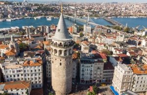 A Day of Two Continents: Breakfast in Europe, Coffee in Asia (2026 Diary) Aerial view of Galata Tower with Golden Horn and Istanbul skyline connecting Europe and Asia